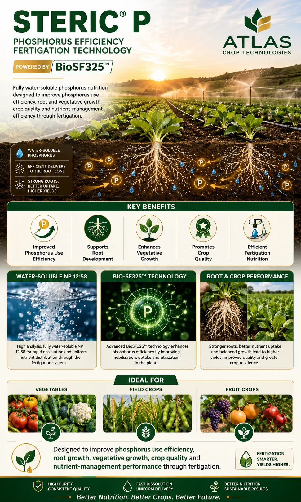 Steric® P phosphorus efficiency fertigation technology